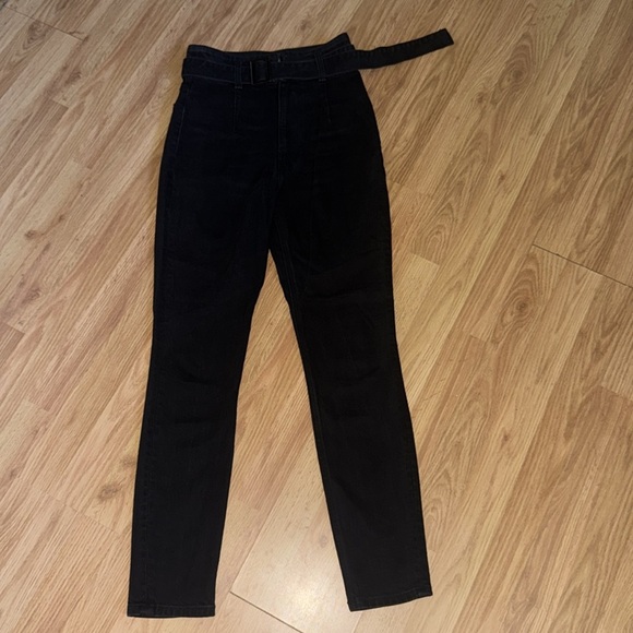 Reformation Kayo High and Skinny Belted Jeans Black Size 25 - Picture 4 of 8